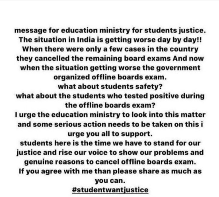 Nimrat36741875's tweet photo. #StudentsBoycottOfflineExams 
#cancelboardexams2021 https://t.co/MJCHENCFRm
