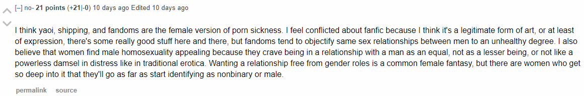 Here's one flat out saying it. 'Pornsickness' is a SWERF term. SWERF n' TERF beliefs cross over so much that I think it's better to just use the umbrella term: radfem.No matter which term u use, radfems tend to treat sex workers, trans ppl, and women in general like infants.