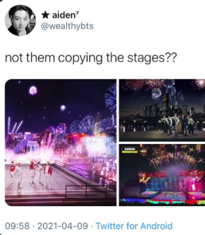 On STAGE EFFECTS,This is King of Hallyu Wave, Super Junior. They've been incorporating firework effects in their music videos and Super Shows (concert) even before your autotuned-artists' debut.I know, the secondhand embarrassment is unbearable.
