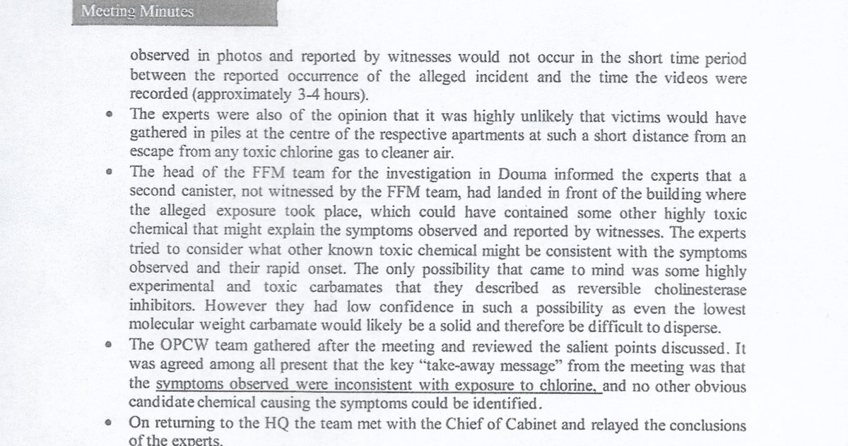 6) No additional toxicological evidence is presented in the *final report* that would have overturned the conclusion of 4 NATO toxicologists, reported in the original interim report, that the deceased were not killed by chlorine.