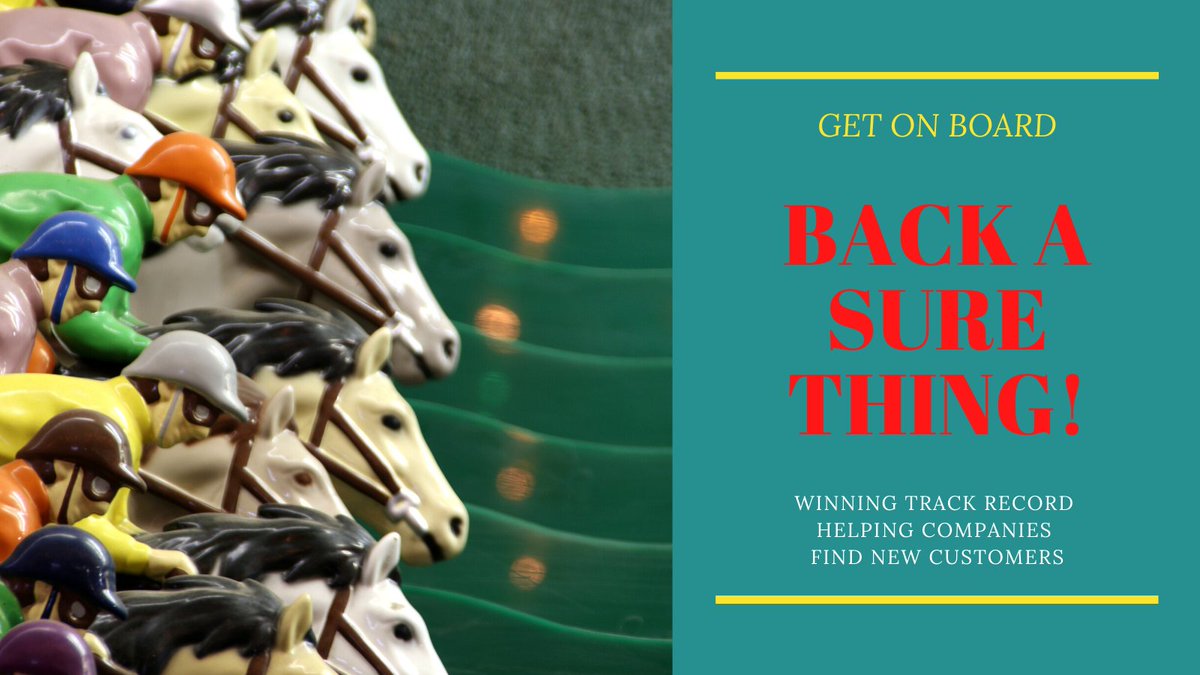 On #GrandNationalDay don't leave things to chance...

If you want to see a return on your investment then choose a thoroughbred who will bring #NewCustomers &amp; #Opportunities to your business.

Claire on 01666 815 666 to get ahead