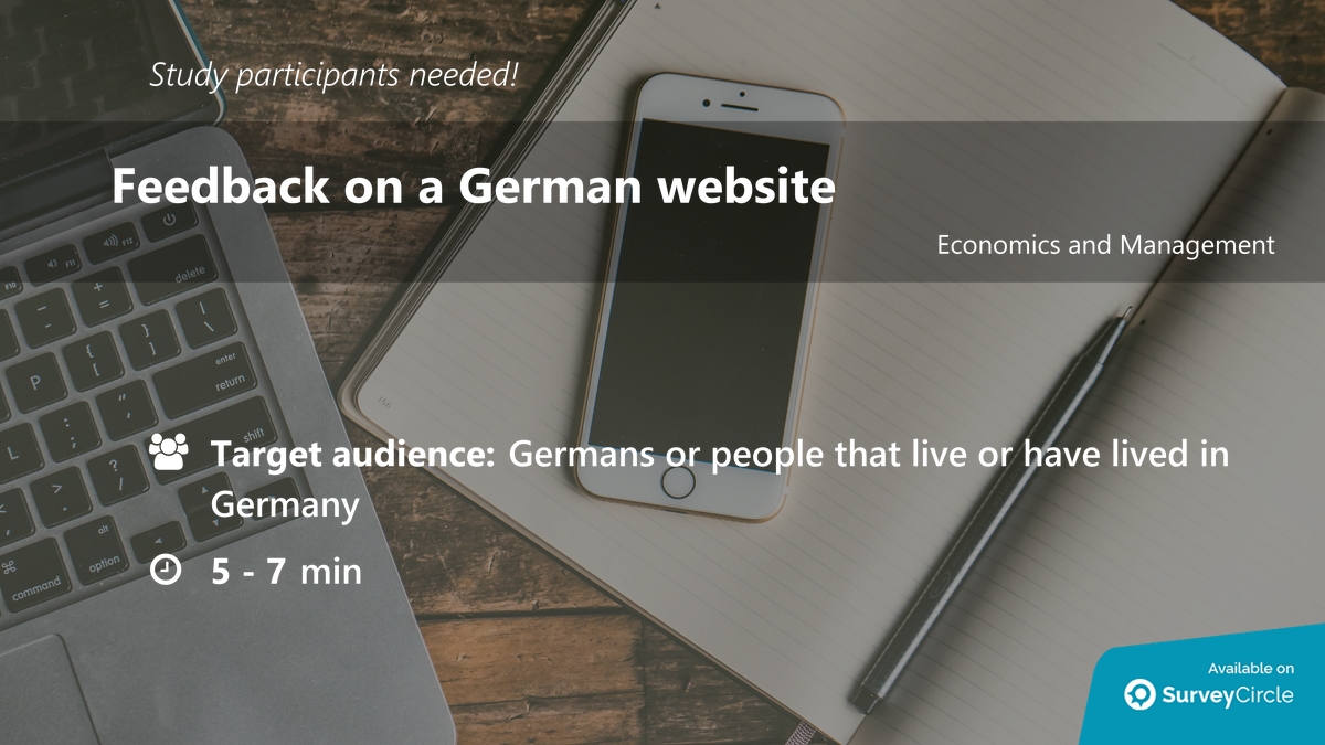 top_studies's tweet image. Participants needed for top-ranked study on SurveyCircle:

&quot;Feedback on a German website&quot; surveycircle.com/en/surveys/?sr… via @SurveyCircle

#ArtificialGrass #OnlineBehavior #shopping #OnlineShopping #UxDesign #design #survey #surveycircle