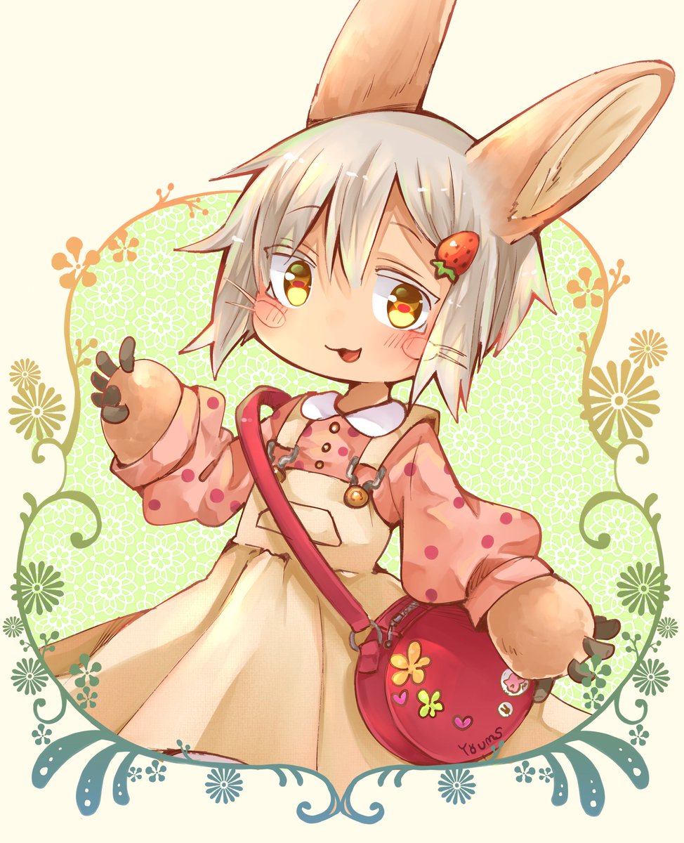 nanachi (made in abyss) food-themed hair ornament 1other animal ears whiskers furry bag hair ornament  illustration images