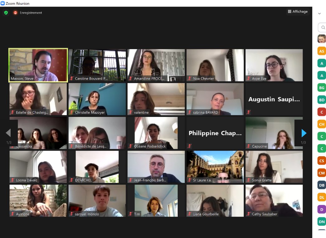 EnsembleASC's tweet image. Merci à @SteveMasson Professeur en #neuroéducation à l'Université du Québec à Montréal, auteur du livre « Activer ses neurones pour mieux apprendre et enseigner » pour son intervention en Visio avec #élèves &amp;amp; #enseignants du #collège &amp;amp; #lycée #ASC Un bel échange riche en conseils