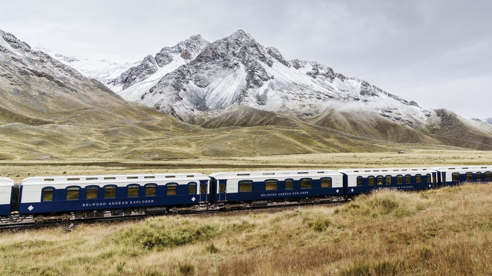 We're doing something a little different today, instead of visiting a single site, we're traveling on the Andean Explorer Train through the Andes Mountains. It's the Belmond Andean Explorer owned by PeruRail & is South America's first luxury sleeper train established in 2017.