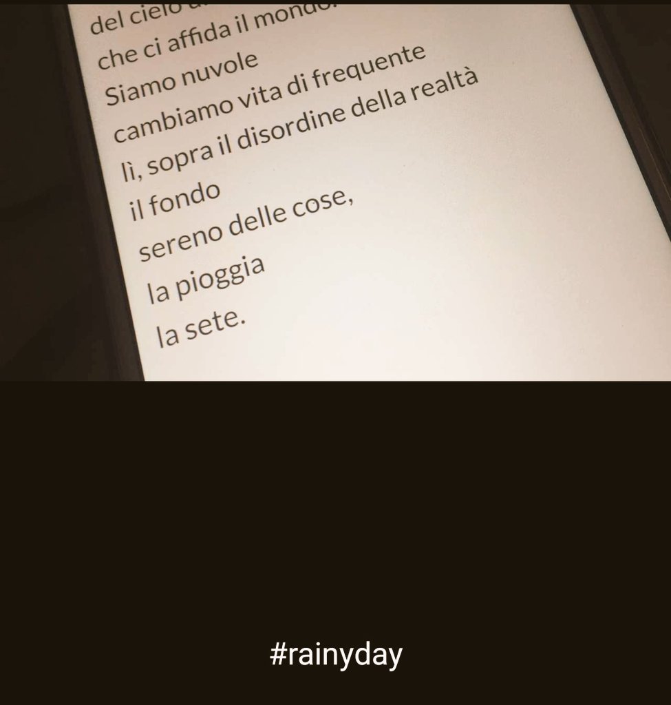 Siamo nuvole
i nomi complicano la tessitura
ma siamo nuvole,
notturne mattiniere
dipende...

siamo pronte
a dissolverci con fierezza
in quel tutto pacatissimo
del cielo ultimo
che ci affida il mondo.
#10aprile #rainyday #Lebanon <a href="/Poesiaitalia/">Poesia</a> #Candiani