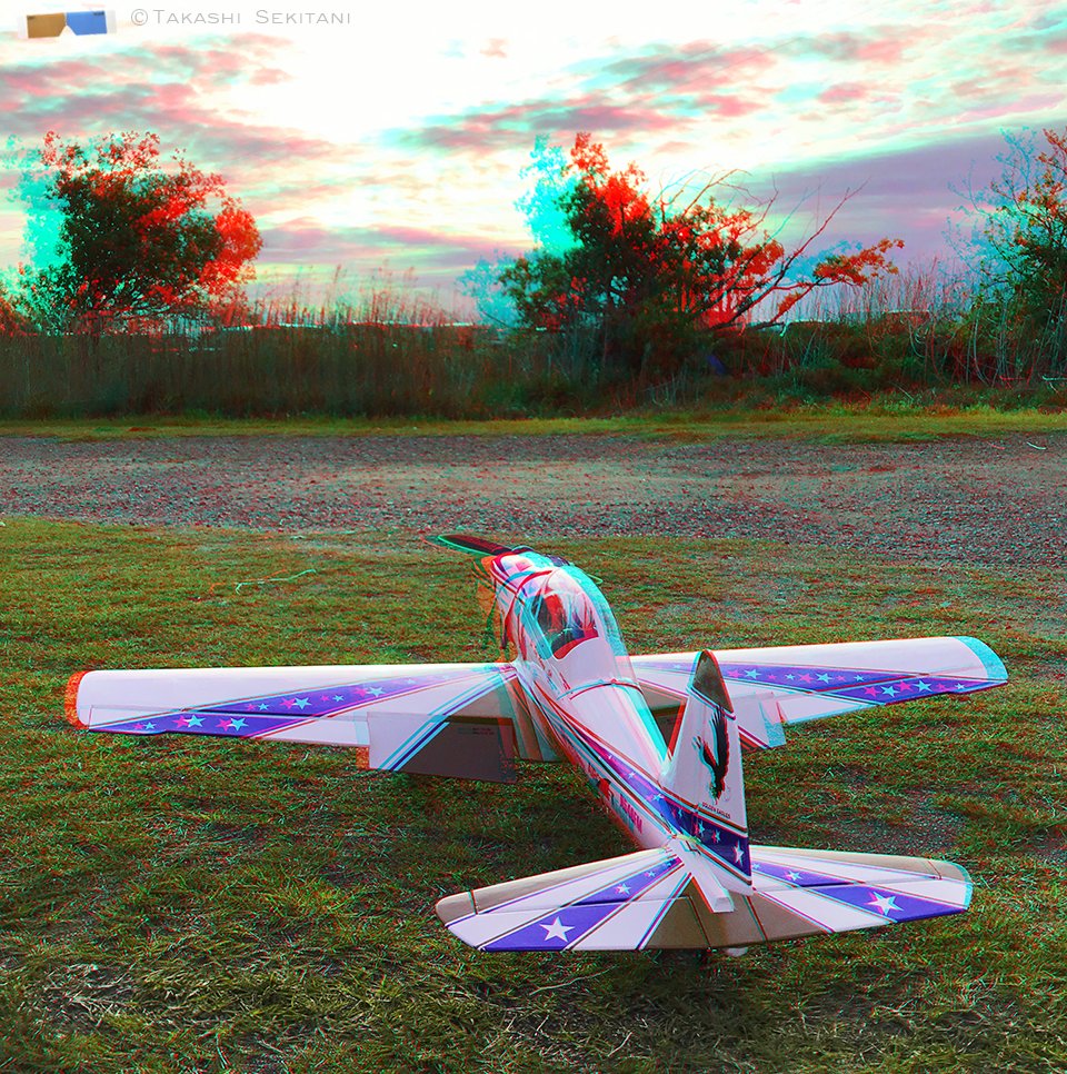 takashi_sekitan's tweet photo. RC plane flight this morning, in Anaglyph, Parallel & Cross views #stereoscopic #3dphoto #superchipmunk
早朝フライト
アナグリフ・平行法・交差法 #立体視 #ステレオ写真 https://t.co/x1C86UOzXB