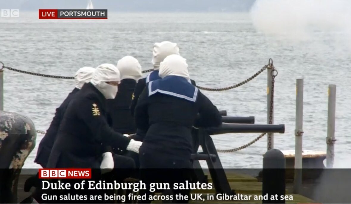 anothergraeme's tweet photo. #dukeofedinburgh 41 Gun Salutes #Portsmouth #RN #bbcnews https://t.co/xR5JWzlzad