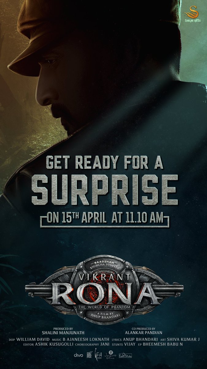 15th April ,, 11.10am... Await the surprise ... 🤗🥂 #VikrantRonaAnnouncement #VikrantRona @vikrantrona
