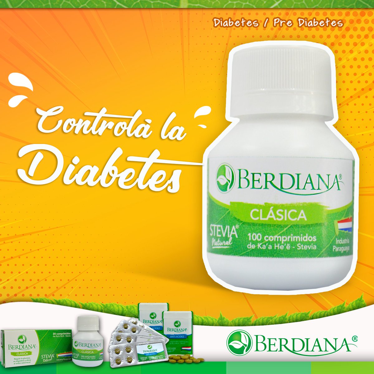 Berdiana_py's tweet photo. BERDIANA CLÁSICA es un coadyuvante (auxiliar) para el tratamiento de la diabetes y prediabetes, con excelentes resultados para los que toman todos los días.

¡Con BERDIANA sentite bien todos los días!

https://t.co/aIJbSlCEu1
https://t.co/PPzTkr4qO1
https://t.co/gzq3jQLwpC https://t.co/fa3YeTv95b