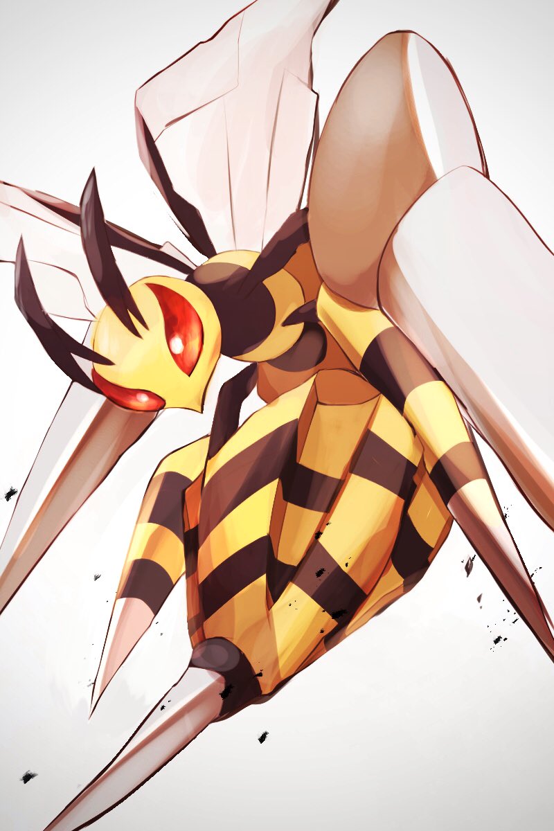 pokemon (creature) solo no humans bug red eyes insect wings white background  illustration images