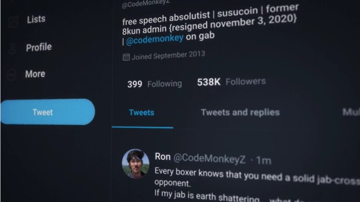The footage reflects that Ron had 538K followers at the time of recording.We can also scroll through the archive on the 6th to find the tweet which showed up in HBO's footage, as a second means of verification that this footage was taken sometime between the 5th & 6th.5/