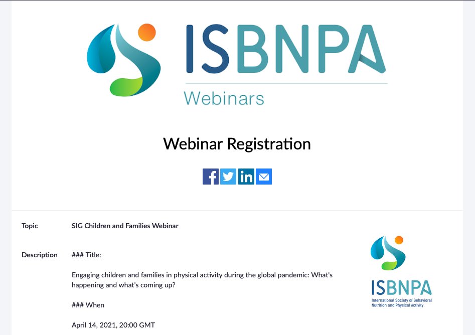 Hear the fabulous @Lauren_Arundell from @ipan presenting on Australian families’ #physicalactivity and active recreation during COVID-19 lockdown: challenges and opportunities for (re-)engaging families post-COVID-19. #ChildrenFamilies_ISBNPA 
ow.ly/jbf050DYUzH