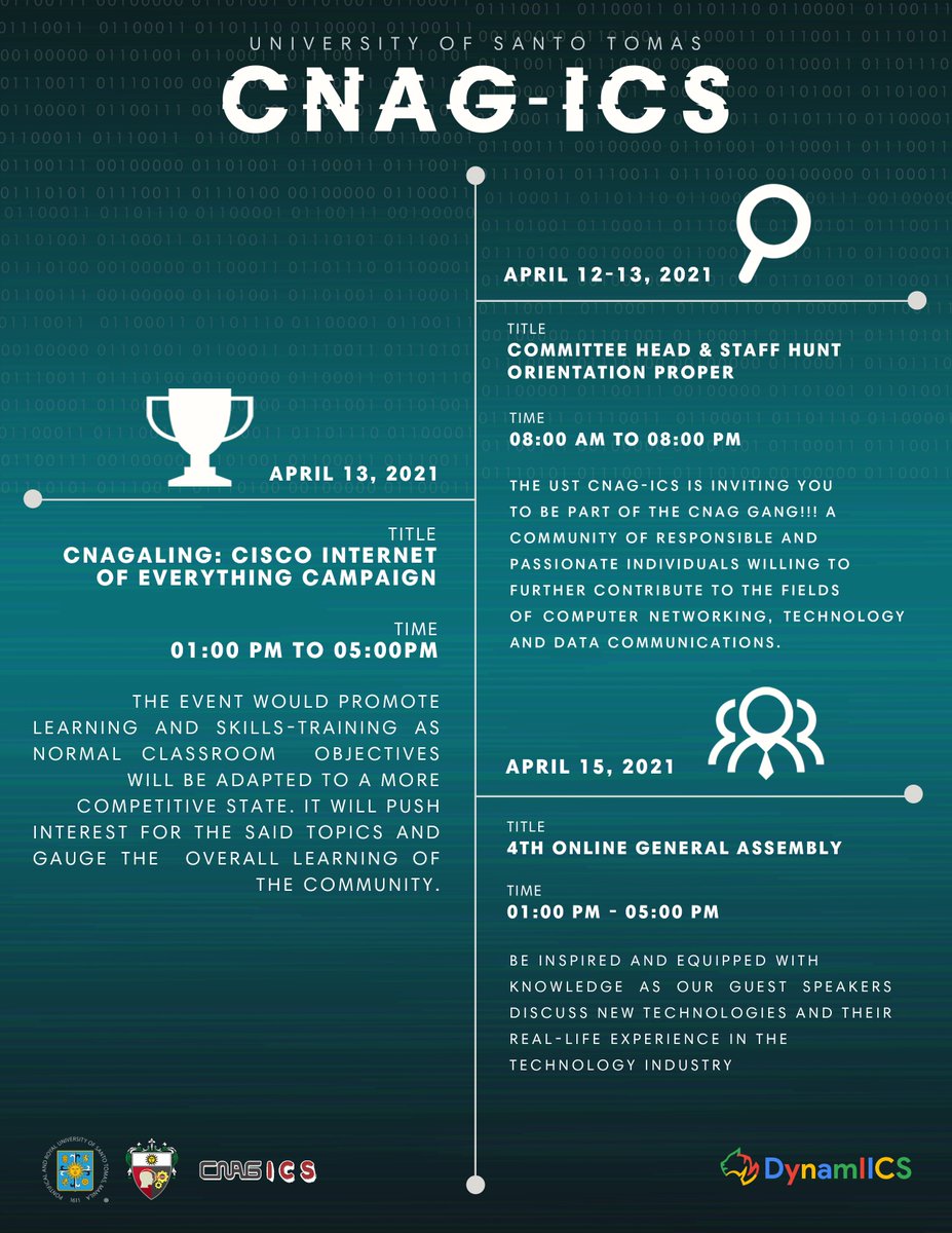 USTCNAG_ICS's tweet photo. Heads up! 📣 Here’s what we have for you this week.
We are proud to present the events we prepared to maximize your IICS week experience! 🐯
#OneCNAG #IICSWeek2021 #DynamIICS https://t.co/1XqcaOYoWT