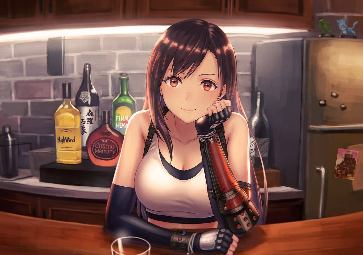 ティファ・ロックハート 「#FF7R_1周年? 」|あんべよしろう/Yoshiro Ambeのイラスト