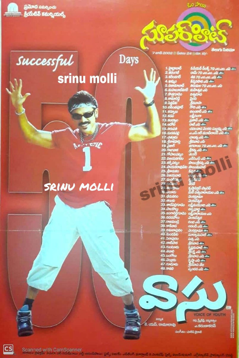MolliSrinu's tweet photo. #Vizag jagadamba lo 57 days run, flop talk tho 17 laks share,  hit cinemalaku vacheyvi haa shares 
 haa time ki vizag lo . #19YearsForMusicalHitVaasu https://t.co/X6Af1pm0yF