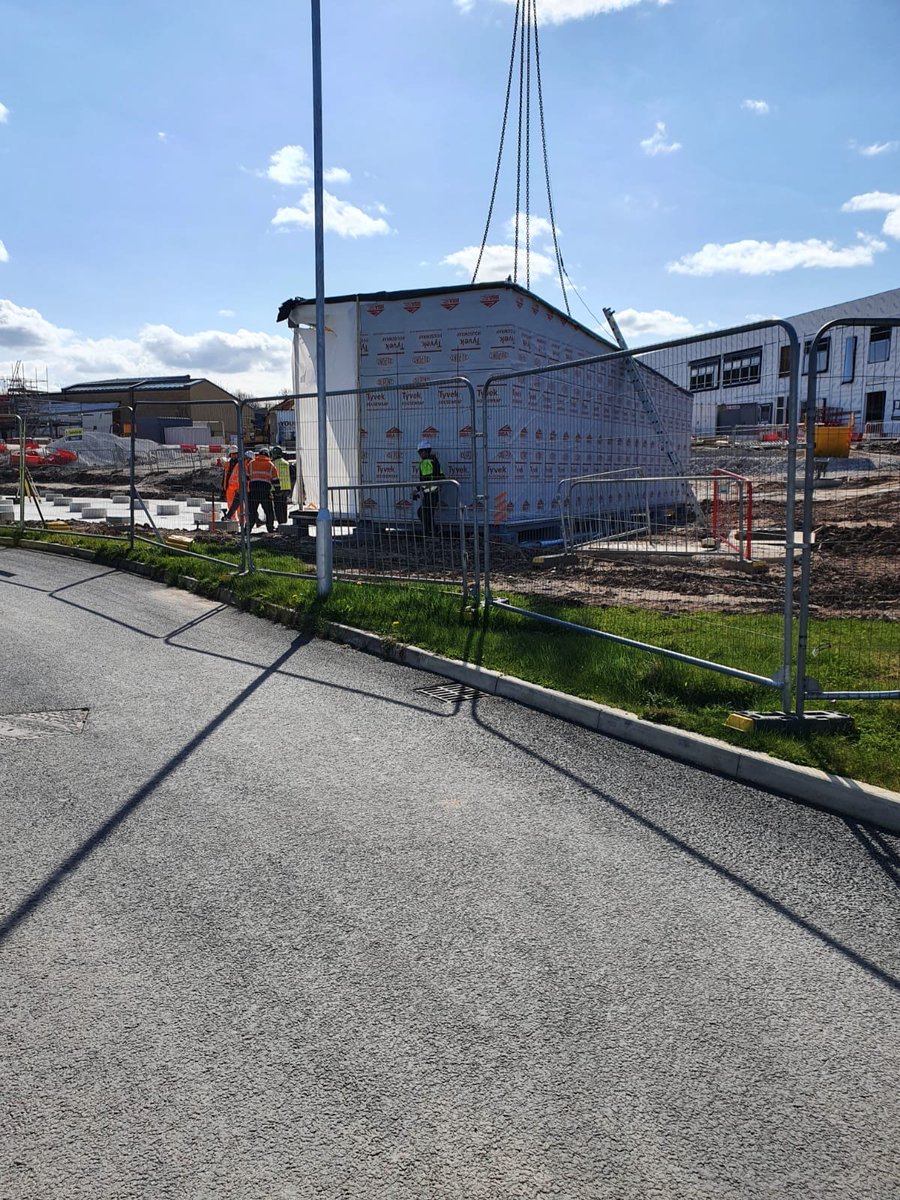 You'll be seeing a lot of activity this weekend as the majority of the building is being lifted in place. If you'd like a look please use the path by Travis Perkins so we can ensure everyone is safe #community
