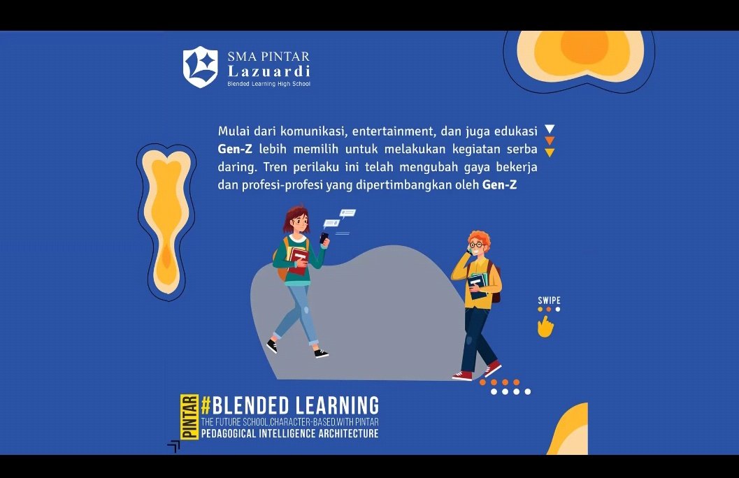 Karena konsumsi Internet yg gede itu, secara gak lgsg ubah kebiasaan Gen Z. Apalagi selama pandemi 
#OrtuKebanggaanAnak  #smapintarlazuardi

<a href="/smapintarlaz/">SMA PINTAR Lazuardi (SPL)</a> <a href="/BloggerCihuy/">Blogger Cihuy</a>