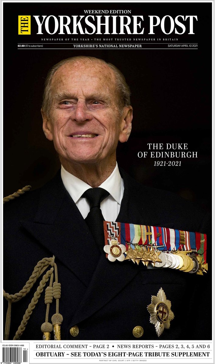 IanDayPix's tweet photo. Today's Yorkshire Post - A special tribute to The Duke of Edinburgh. #Yorkshire #dukeofedinburgh #PrincePhilip https://t.co/OwkguHFwsy