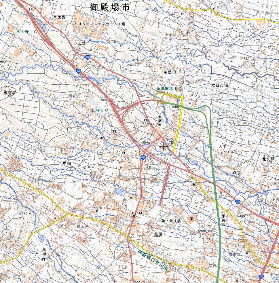 たこ 道路好団垢 先ほど16時に開通した 新東名 御殿場jct 新御殿場ic間 R138須走道路 御殿場バイパス R469バイパス 静岡県道406号 仁杉柴怒田線 が 地理院地図に反映されていました 早い