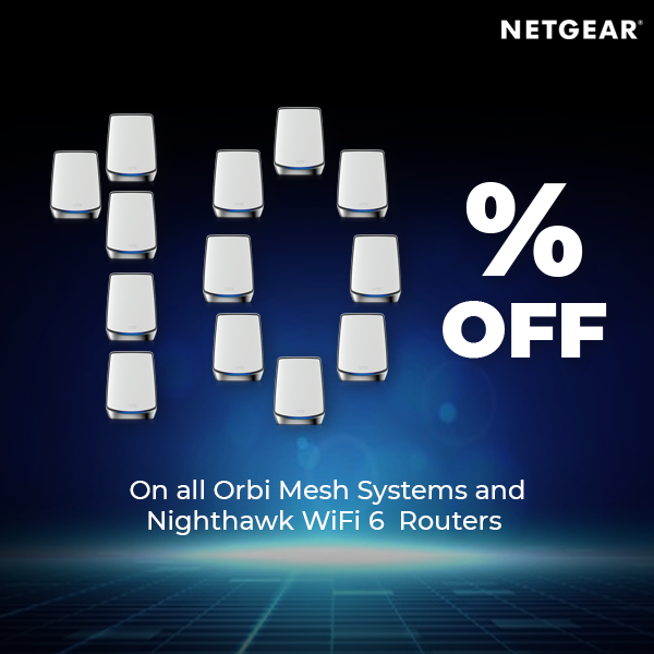 Netgear_India's tweet photo. When you buy into the power of an Orbi Mesh System or a Nighthawk WiFi 6 Router, you get an extra 10% discount on your purchase!
Visit https://t.co/JiPyj2yey4 for more information.
#NetgearIndia #WiFi6 #Orbi #MeshWiFi #Nighthawk #Router #Safety #FastWiFi #Tech #Discount #Offer https://t.co/UFHPIXXJ14