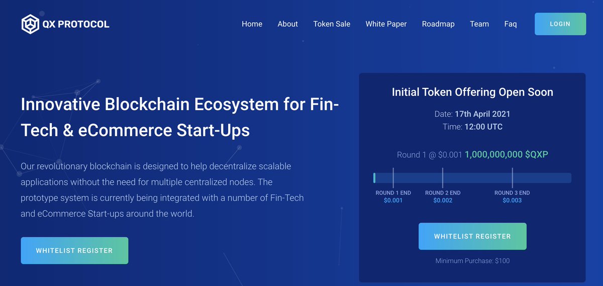 QXProtocol's tweet photo. @Investingcom https://t.co/DUIjsJjOq6 ICO is launching this time next week. 
Join the Whitelist early - limited space on Round 1 funding. https://t.co/Iu8YyucVl9