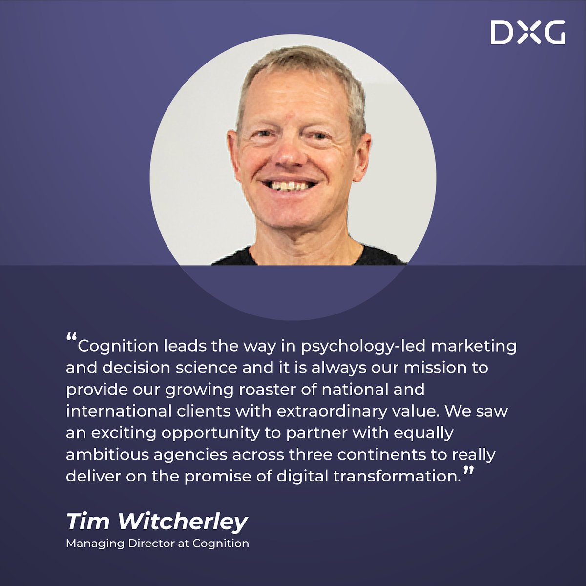 DXGroupGlobal's tweet photo. Hear what @timwitcherley, Managing Director at @CognitionAgency, has to say about their strategic alliance with the partner agencies of DXG.

#DXGGlobal #DigitalTransformationGroup #HubSpotServices #HubSpotSuite #MarketingAgency #InboundMarketing #HubSpot #HubSpotPartners https://t.co/H56pfdX9L4