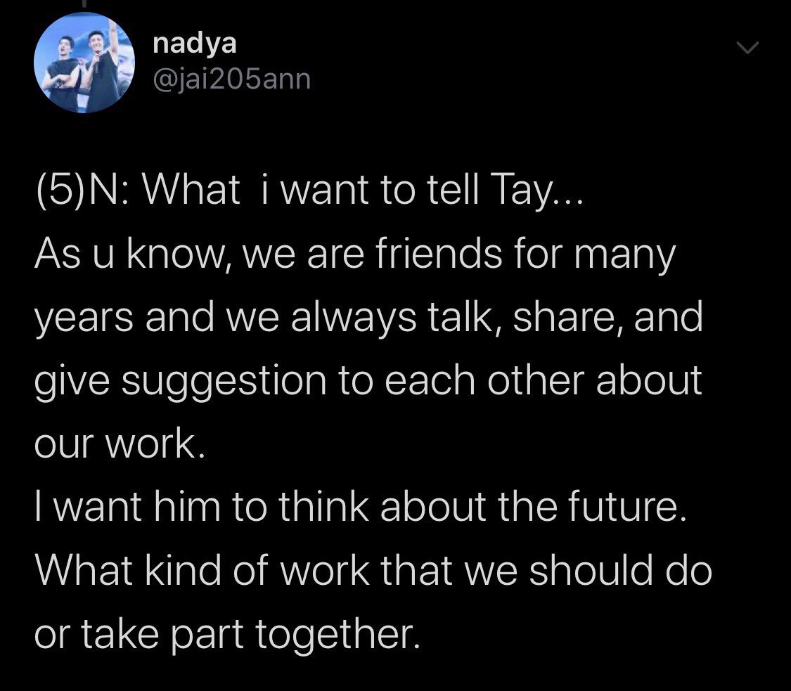 i feel like with this interview, oftentimes he encourages tay to think about his own career path and ofc them together. it's so rare to find someone who worries about your future and even more includes you in his future 