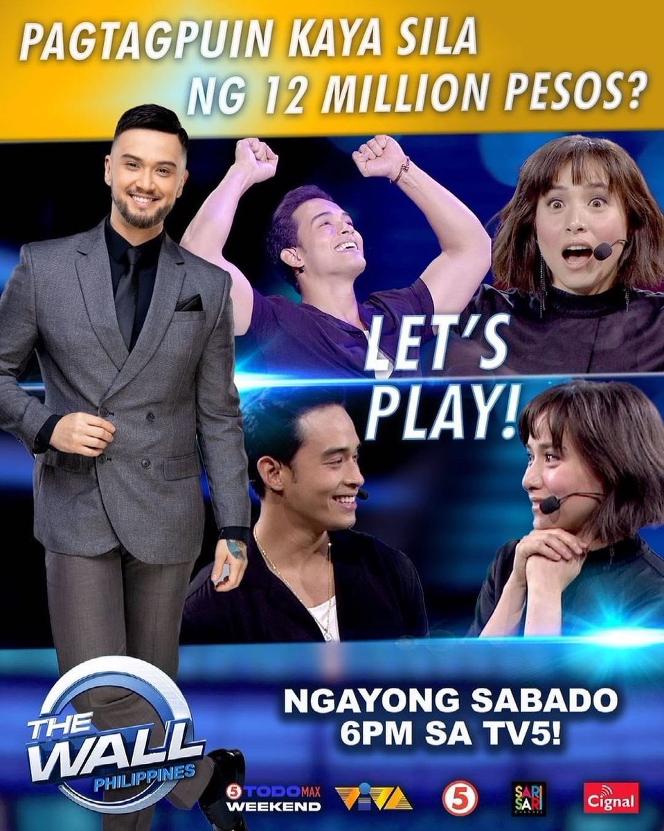 CDCLHQ's tweet image. We're dropping the kilig and excitement ngayong Sabado sa The Wall Philippines hosted by @billycrawford ! Abangan sina @CristineReyesss at @loyzagadiegs ng Encounter. 6pm sa #TodoMaxWeekend ng @tv5manila ! #TheWallPHEncounter
