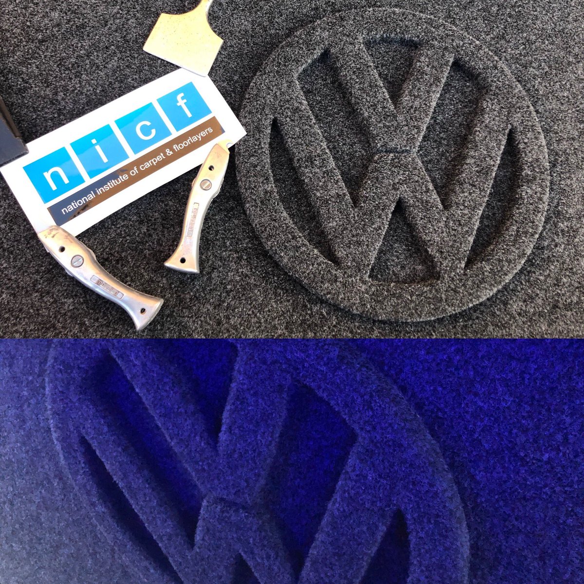 Perfecting my VW van carpeting skills <a href="/thenicf/">nicf</a> 👌