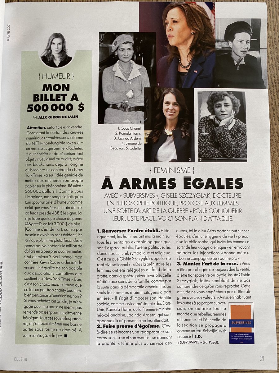 ⁦<a href="/GiseleSzczyglak/">Gisèle Szczyglak </a>⁩ bravo ! Dans le ⁦<a href="/ELLEfrance/">ELLE</a>⁩ de cette semaine !