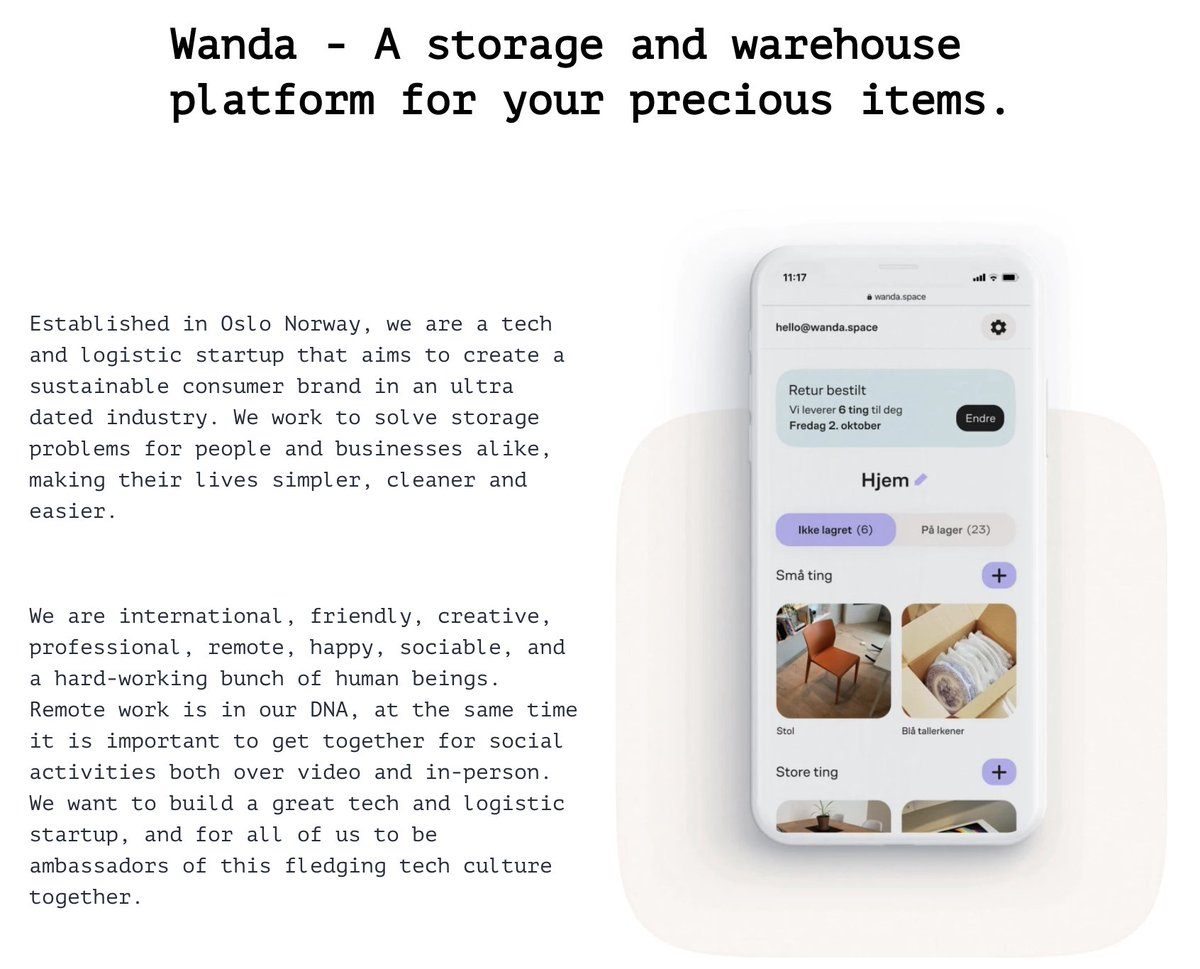 yveshwang's tweet photo. Wanda is growing and we are looking for curious and enthusiastic developers to join our journey! Reach out if this might be interesting to you or your network :) Let's chat!
https://t.co/tBT8CUKoJb https://t.co/US8dVMTR5f