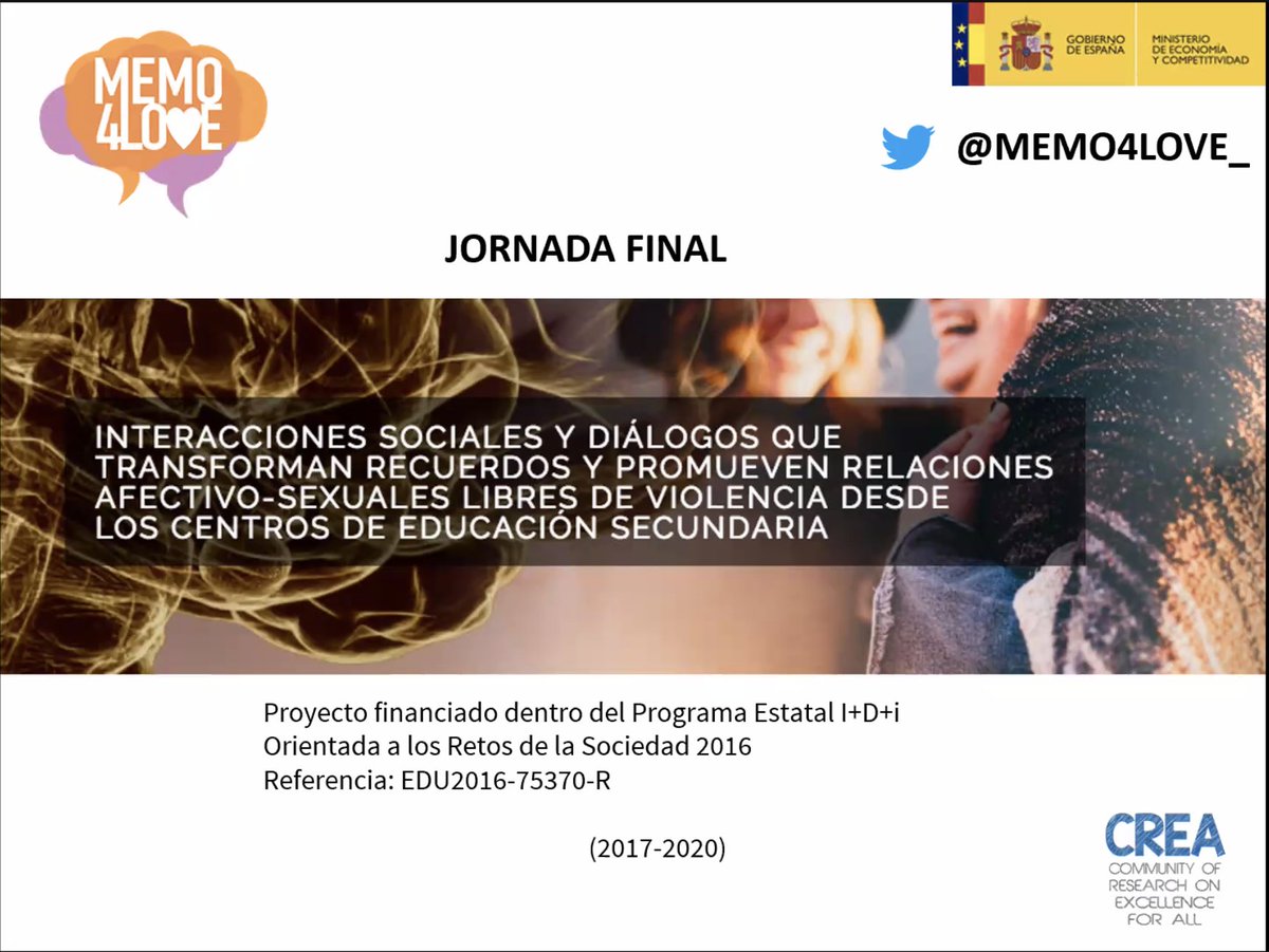A punto de empezar la jornada final de <a href="/MEMO4LOVE_/">MEMO4LOVE Project</a> ciencia al servicio de la sociedad!!!! ✨