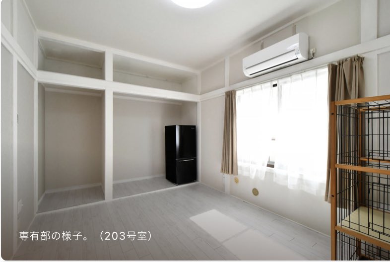 CattysShinagawa's tweet photo. 【203】
6.2畳 10㎡
猫ちゃんゲージ付き🐈‍⬛

家賃 60,000円
(共益費 10,000円)

■東急大井町線 中延駅 徒歩 5 分
■東急大井町線 戸越公園駅 徒歩 6 分
■JR横須賀線 西大井駅 徒歩 8 分

詳細
https://t.co/jrw9RjeUBM

#猫と暮らす
#猫のいる生活
#Cattys
#キャッティーズ
#シェアハウス
#女性限定 https://t.co/ECWoxdAbN7