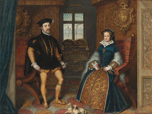 Let us begin with England's first Queen-Regnant Mary Tudor who married Philip of Habsburg - who was created King of England - in 1554. The rather unpopular marriage was designed to create a Netherlandish-English union, but was cut short after Mary's childless death in 1558 (2)