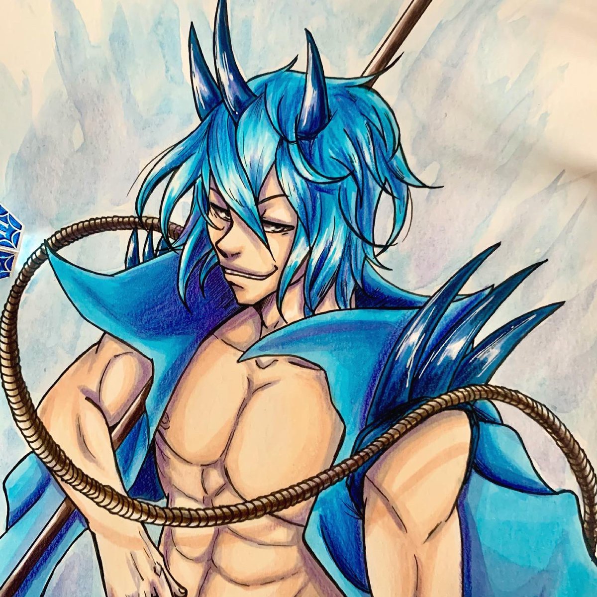 eente2's tweet photo. Poseidon aus dem Mange von @DrawinglikeaSir ist echt ein cooler Charakter und ich hab mich gefreut das er bei seinem #dtiys als Motiv dabei ist. Ich hatte viel Spaß ihn zu zeichnen. 😁
#DLASTYLE #dlastyle #drawthisinyourstyle #manga #bishonen https://t.co/dQ1PTzXsUa