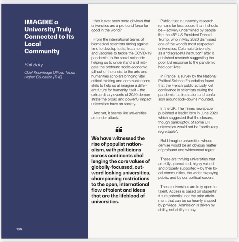 Phil_Baty's tweet photo. Imagine a university truly connected to its local community?

At #THEinnovation the @UIIN will launch its Future of Universities “Thoughtbook” with @ArnoMeerman, @david_garza &amp; colleagues from @LuminaFound &amp; @AUB_Lebanon. Sign up: https://t.co/KYFSLEZ7Zg
Here’s my chapter: https://t.co/gYCw4n8OZu