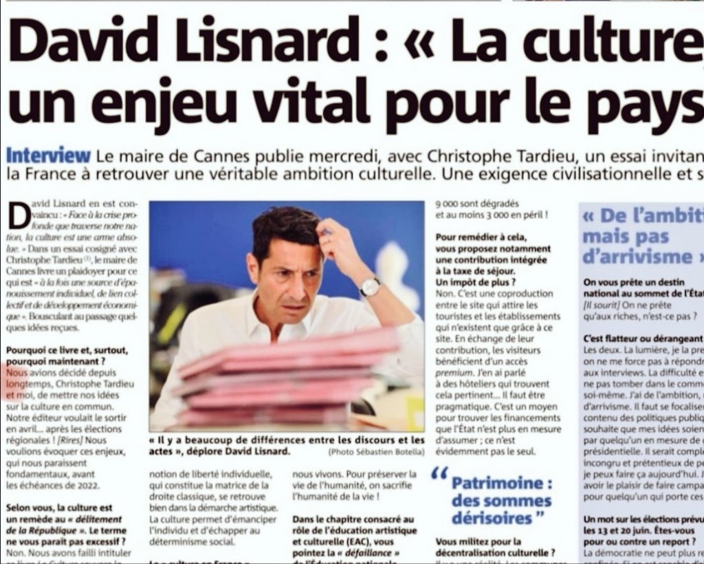 'Pour préserver la vie de l humanité, on sacrifie l'humanité de la vie  !' @davidlisnard dans @Nice_Matin
#LaCultureNousSauvera !! 
#ChristopheTardieu @EdLObservatoire