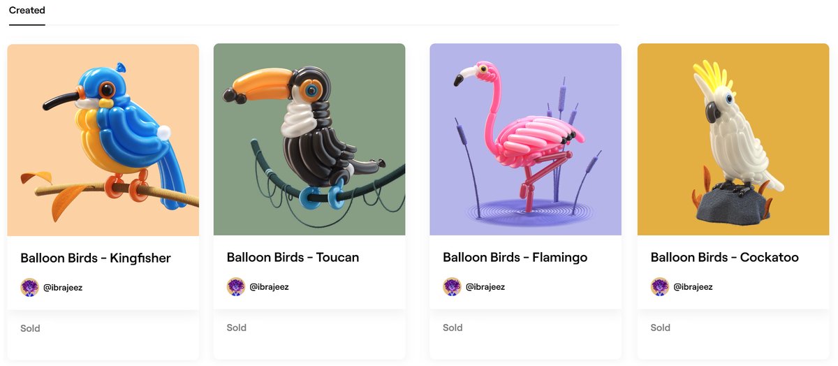 ibrajeez's tweet image. 4 out of 5 birds are there, that mean only one left
👀
you already know which one is it going to be? 
#NFT #nftart #NFTartist #NFTCommunity