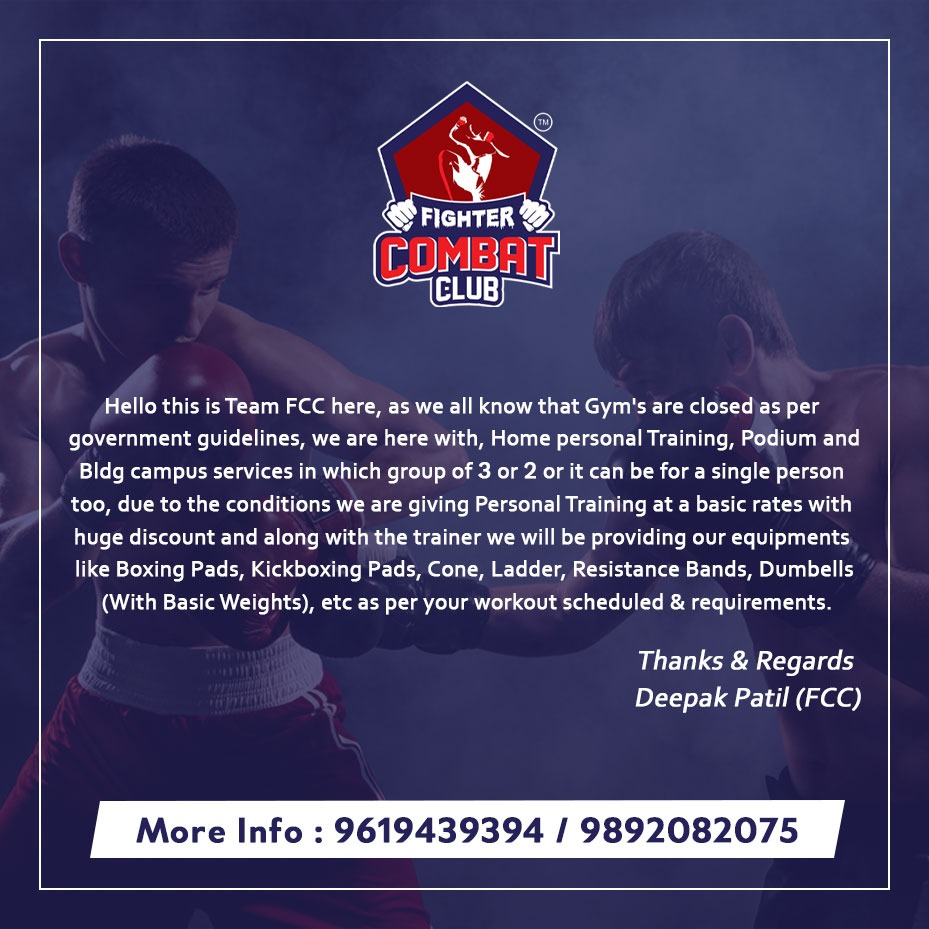 DEEPAKP11660287's tweet photo. FCC is here with Door to Door Personal Training, Podium &amp; Bldg Campus Training With taking Care of All Safety😊🥊🖤DM us for more details🥊 Join team FCC now🥊 @DEEPAKP11660287 #fightercombatclub #teamfcc🥊 https://t.co/eDm7x0osMs