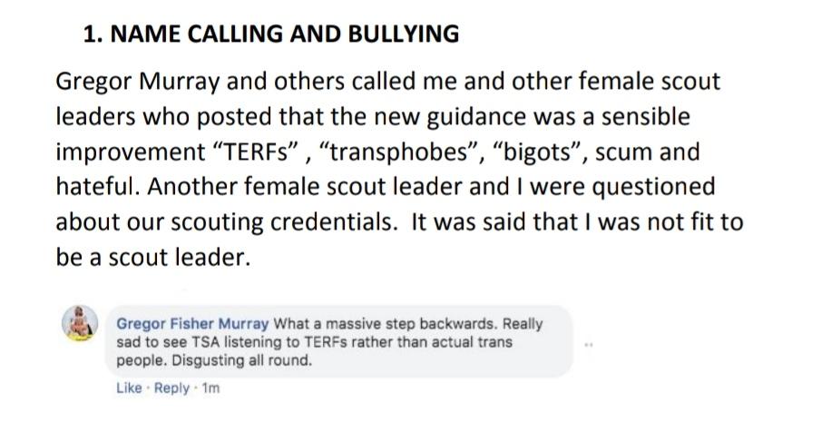 I explained to them what TERF meant and how it is used as a term of abuse