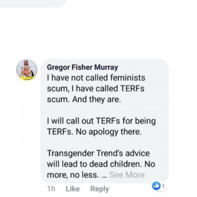 I explained to them what TERF meant and how it is used as a term of abuse