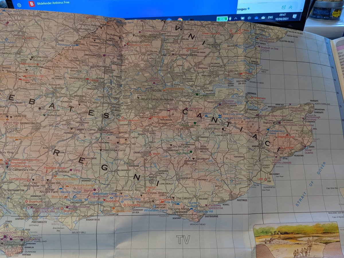 Before that it had been called Andredsweald, which apparently meant 'forest without habitations', although that wasn't particularly accurate, as pre-Roman activity has been found there. There's no doubt the pre-Roman map looks a tad empty though