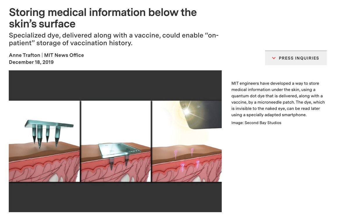 70/100: Where do you get such abstruse ideas that Gates envisioned something like biometric chip implants for everyone?Perhaps because he is investing millions in precisely these technologies ?"Storing medical information below the skin’s surface" https://archive.is/AsGD1 