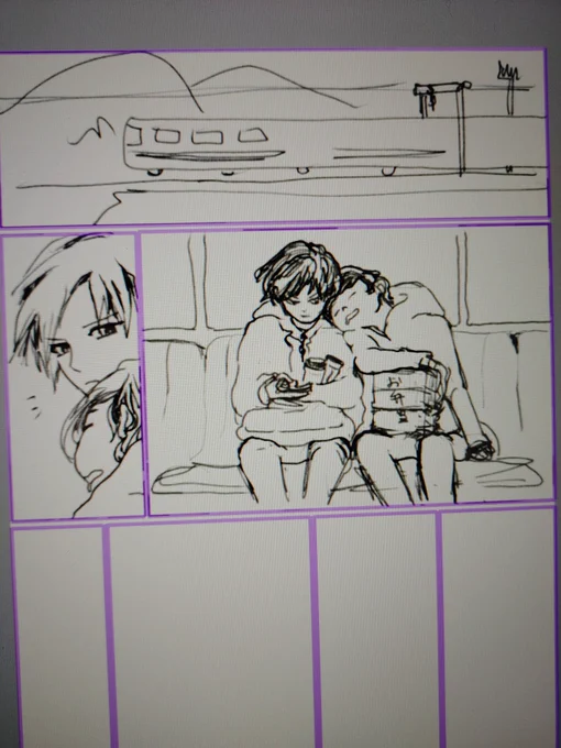 漫画に初挑戦!!今日は下書きを頑張った…コマ割りできて嬉しい!15日までに仕上げる!! 
