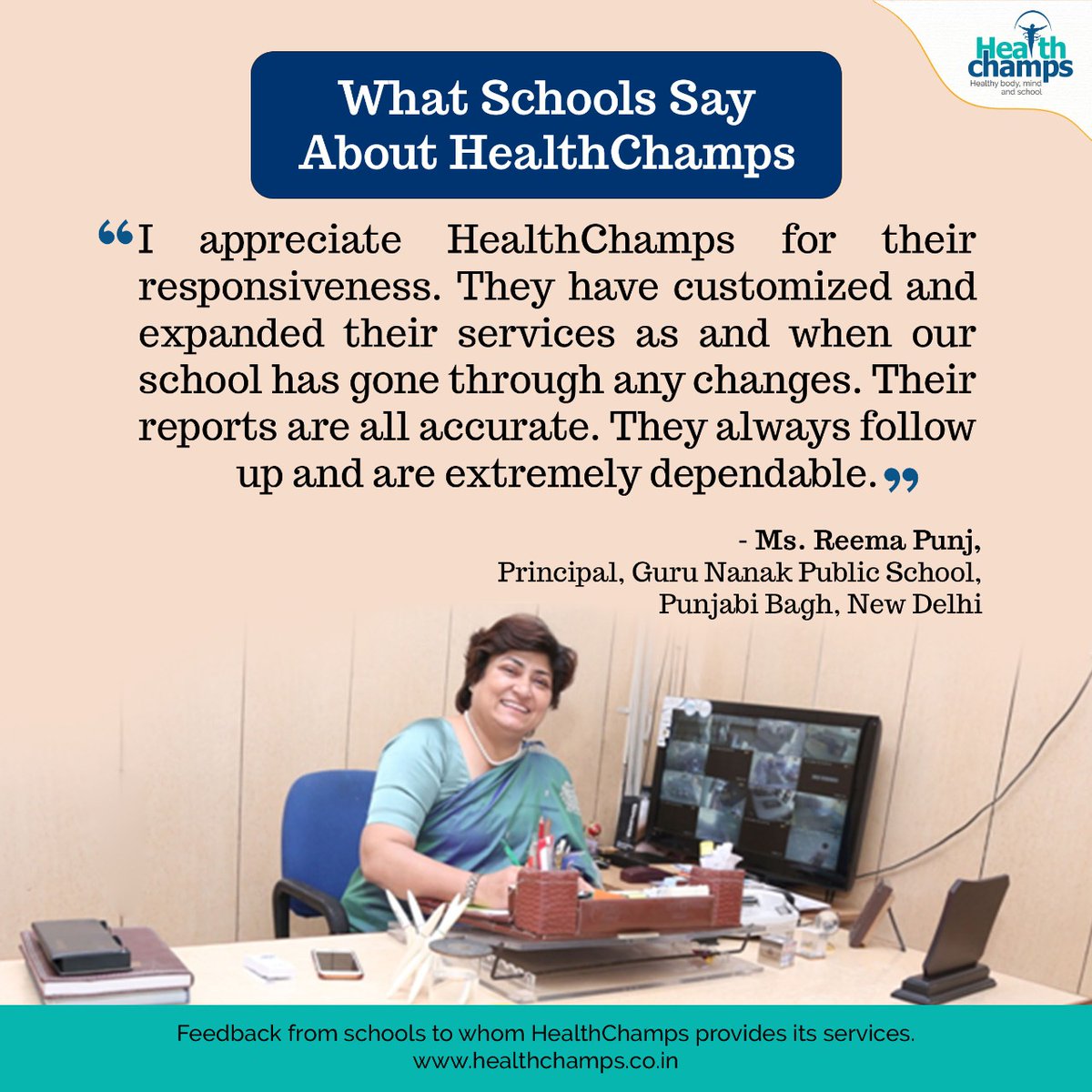 HealthChampsRTE's tweet image. We, at HealthChamps holds our head high as schools show their support to us. We value the feedback and promise to keep up our healthcare services for schools.
#testimonial #clientfeedback #clientresponse  #schoolprincipal #schoolshealthcare #healthcareservices #healthchamps
