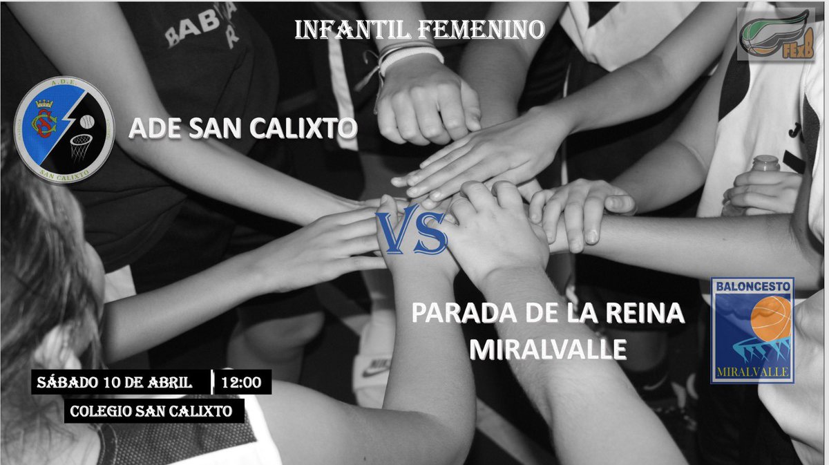 ADESANCALIXTO's tweet photo. Partido infantil de este finde semana frente al PARADA DE LA REINA MIRALVALLE. Os recordamos que podréis seguirnos en directo a través de nuestra cuenta de Facebook.
#adesancalixto https://t.co/f5CJsl9Vki