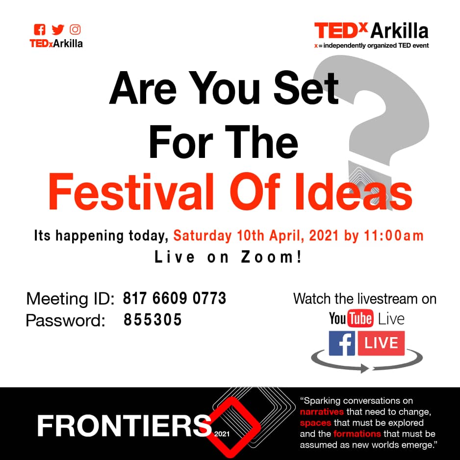 TEDxArkilla's tweet photo. ARE YOU READY?
#TEDx #TEDxArkilla #FRONTIERS https://t.co/kHL1qlElzA
