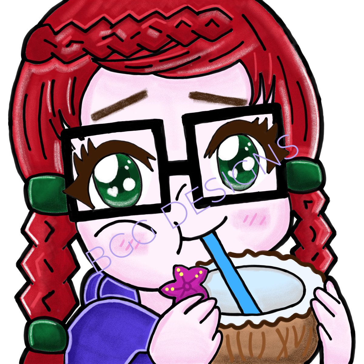 BasicGurrll's tweet photo. I’m currently updating some of my emotes & practicing an even cuter chibi drawing style! 💕 Here I am with my famous drinking coconut 🤣🧉🥥 #DigitalArt #Chibi #Art #EmoteDesign #DrinkingCoconut https://t.co/p3lXGi3Xuj