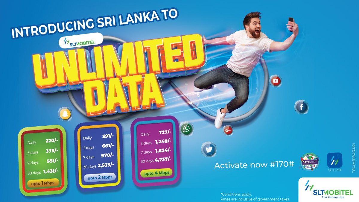 slt_mobitel's tweet photo. Experience UNLIMITED FUN, UNLIMITED STREAMING and UNLIMITED ENTERTAINMENT with SLT-MOBITEL UNLIMITED INTERNET Packages for the first time in Sri Lanka.
Visit https://t.co/tb8g02p4i4
now! https://t.co/oNLr1HW0W6